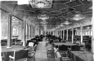 First Class.  The Dining Saloon, photo taken by Father Browne.